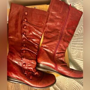 Miz Mooz Bobbie Red Leather Knee Boots Women’s 9